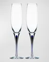 Orrefors Intermezzo Set Of 2 Champagne Flutes In Clear