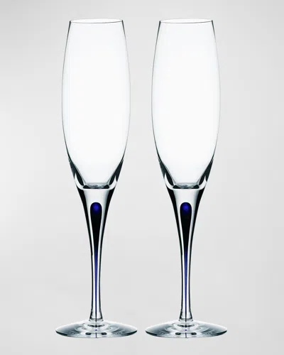 ORREFORS INTERMEZZO BLUE FLUTES, SET OF 2