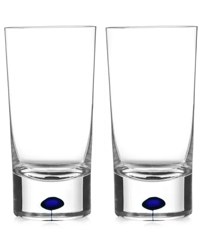 ORREFORS INTERMEZZO BLUE HIGHBALL PAIR