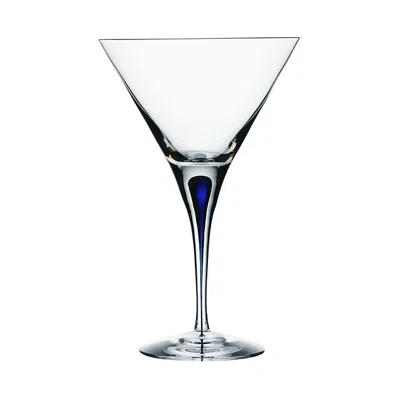 ORREFORS INTERMEZZO BLUE MARTINI GLASS