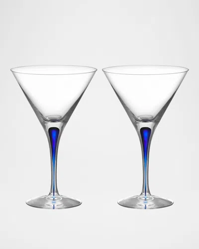 ORREFORS INTERMEZZO BLUE MARTINI GLASSES, SET OF 2