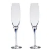 Orrefors Intermezzo Blue Set Of 2 Flutes