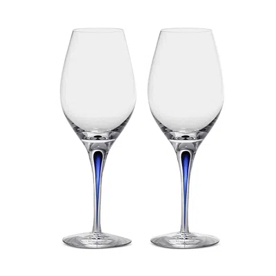 ORREFORS INTERMEZZO BLUE WINE GLASS, SET OF 2