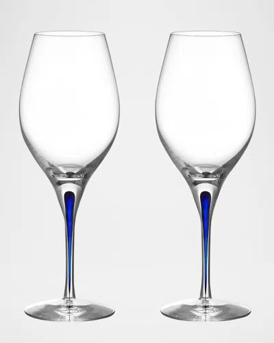 Orrefors Intermezzo Blue Wine Glasses, Set Of 2