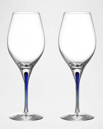 ORREFORS INTERMEZZO BLUE WINE GLASSES, SET OF 2