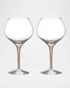 Orrefors Intermezzo Bouquet Stemware Set Of 4 In Gold