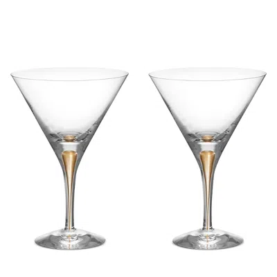 Orrefors Intermezzo Gold Martini Glass, Set Of 2 - Exclusive In Transparent