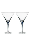Orrefors Set Of 2 Intermezzo Martini Glasses In Transparent
