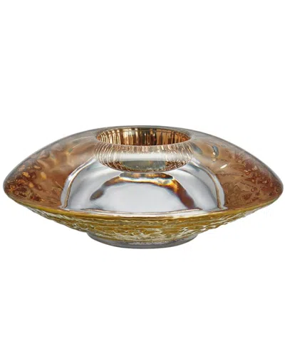 Orrefors Kosta Boda Handmade Discus Votive In Gold