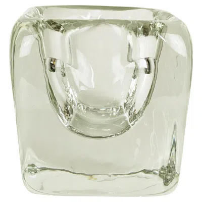 Pre-owned Orrefors Large Bowl In Thick Transparent Glass, Hand-worked And Ground, 1960s In Sand