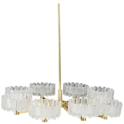 Pre-owned Orrefors Large Chandelier,  Attributed In Transparent