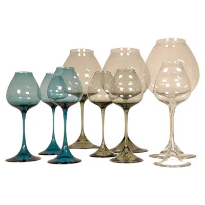 Pre-owned Orrefors Large Collection Midcentury  Tulip Glasses Nils Landberg Sweden 1950s In Sand