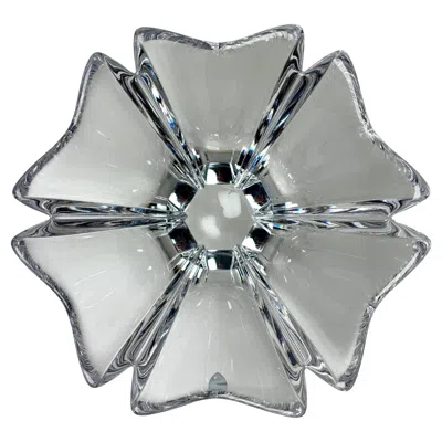 Pre-owned Orrefors Large  Crystal Bowl By Lars Hellsten, Sweden, 1980s In Gray