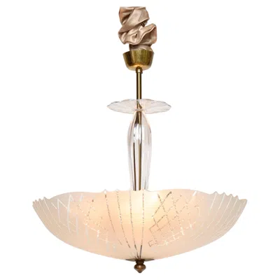 Pre-owned Orrefors Mid-century Ceiling Lamp By Carl Fagerlund In Sand