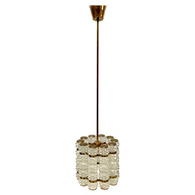 Pre-owned Orrefors Mid-century Glass And Brass Tyringe Konstantverk, Circa 1960 In Sand
