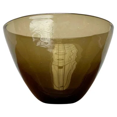 Pre-owned Orrefors Mid-century Glass Bowl From , Sweden, 1960s In Brown