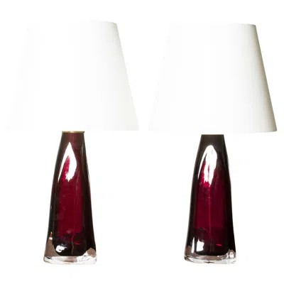 Pre-owned Orrefors Midcentury Glass Table Lamps By Carl Fagerlund, , Sweden, 1960s In Transparent