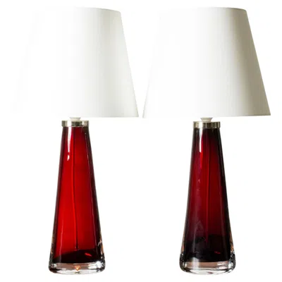 Pre-owned Orrefors Midcentury Glass Table Lamps By Carl Fagerlund, , Sweden, 1960s In Transparent
