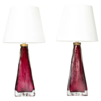 Pre-owned Orrefors Midcentury Glass Table Lamps By Carl Fagerlund, , Sweden, 1960s In Transparent