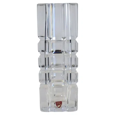 Pre-owned Orrefors Mid-century Modern Crystal Faceted Vase, By Sven Palmqvist For , Sweden In Transparent