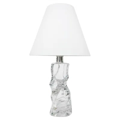 Pre-owned Orrefors Mid-century Modern Table Lamp By Olle Alberius, Hand Blown Glass In Transparent