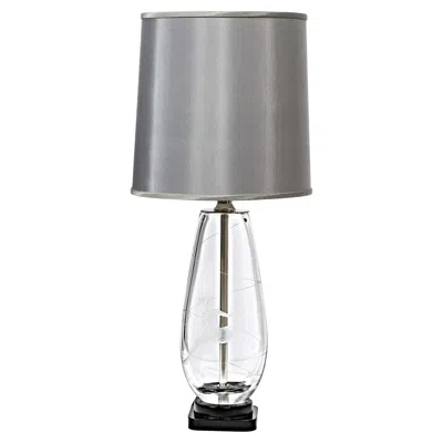 Pre-owned Orrefors Mid-century Modern Translucent & Frosted Glass Figurative Table Lamp By  In Transparent