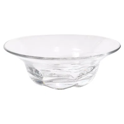 Pre-owned Orrefors Mid-century Modernist Crystal Bowl With Organic Base Detailing Signed  In Gray