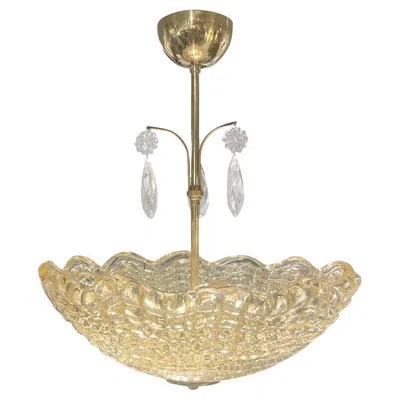 Pre-owned Orrefors Mid-century Pendant Lamp By Carl Fagerlund, , Sweden, 1950 In Sand