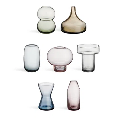 ORREFORS MIDSUMMER MINI VASES, ASSORTED SET OF 7
