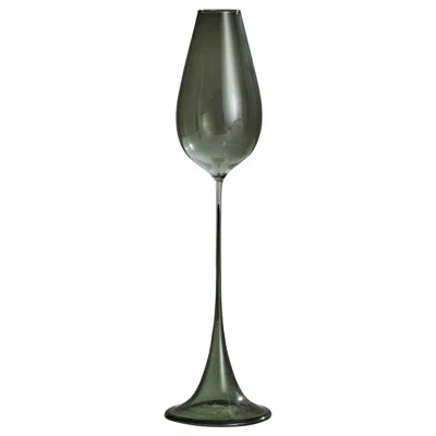 Pre-owned Orrefors Nils Landberg, "tulip Glass" Vase, Blown Glass, Sweden, 1950s In Black
