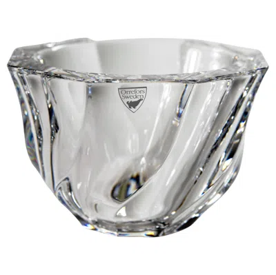 Pre-owned Orrefors Olle Alberius For  Small Residence Crystal Bowl, Scandinavian Modern In Gray
