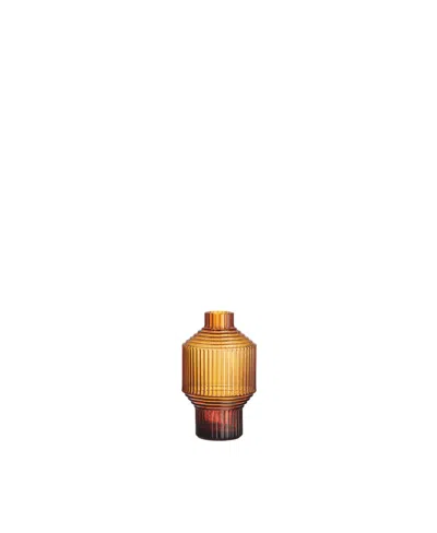 Orrefors Pavilion Vase Dark Amber Vase