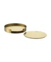 Orrefors Peak 4-piece Metal Padded Non Slip Coasters Set In Clear