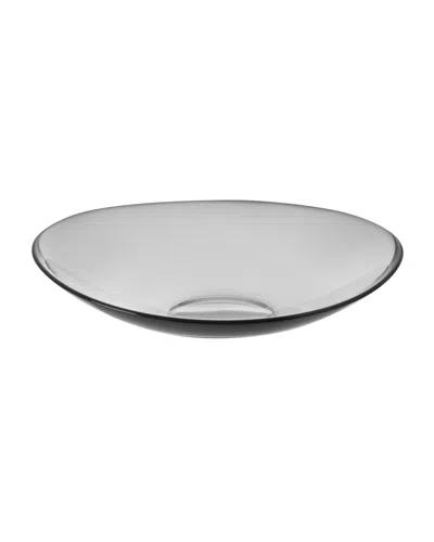 Orrefors Pond Small Glass Dish In Black