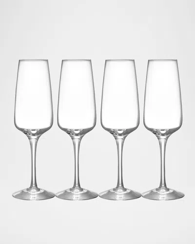 ORREFORS PULSE CHAMPAGNE FLUTES, SET OF 4