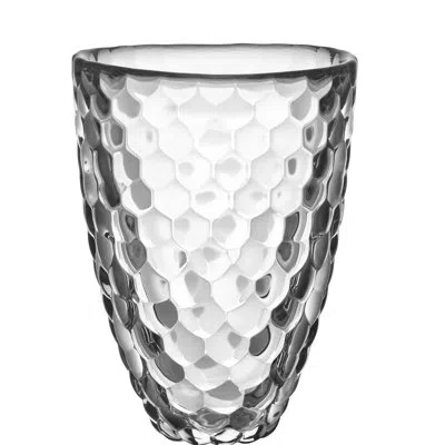 ORREFORS RASPBERRY CLEAR INDOOR / OUTDOOR CRYSTAL TABLE VASE