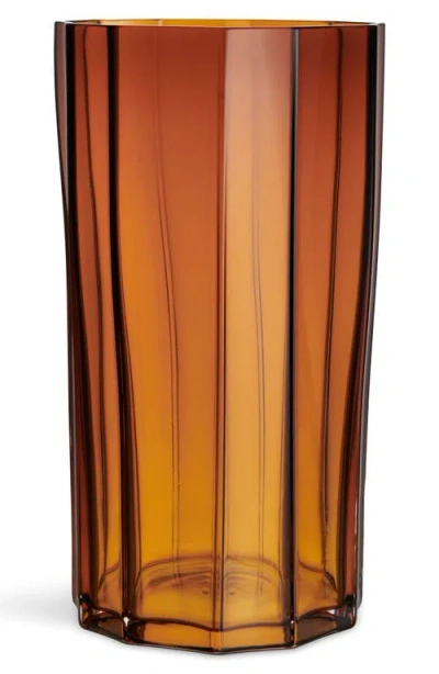 Orrefors Reed Crystal Hurricane Candle Holder