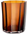 Orrefors Reed Crystal Votive Holder, Medium In Orange
