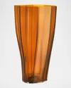 Orrefors Reed Medium Glass Vase In Amber