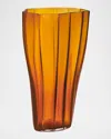 Orrefors Reed Medium Glass Vase In Amber