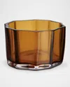 Orrefors Reed Small Votive In Amber