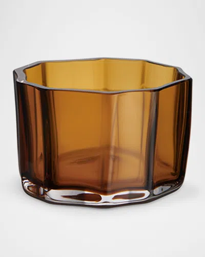 Orrefors Reed Small Votive In Amber