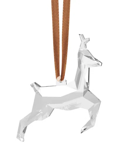 Orrefors Scandinavian Forest Deer Ornament In White