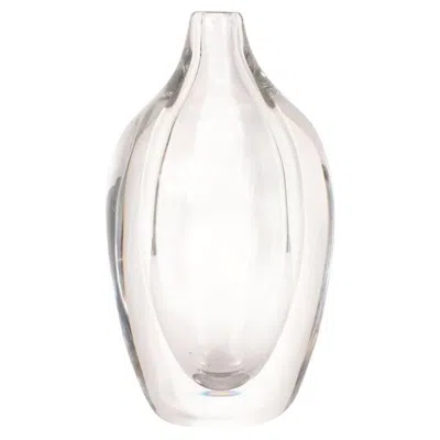 Pre-owned Orrefors Scandinavian Mid-century Modern Sculptural Translucent Glass Vase By  In Transparent