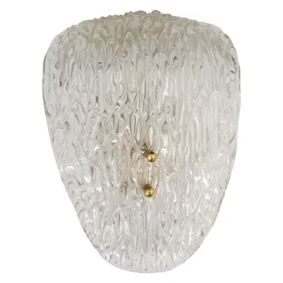 Pre-owned Orrefors Scandinavian Modern Glass And Brass Wall Sconce By Carl Fagerlund For  In Transparent