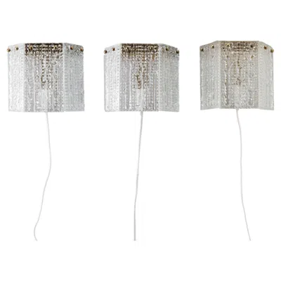 Pre-owned Orrefors Sconces / Wall Light Glass And Brass. Sweden 1960 In Transparent