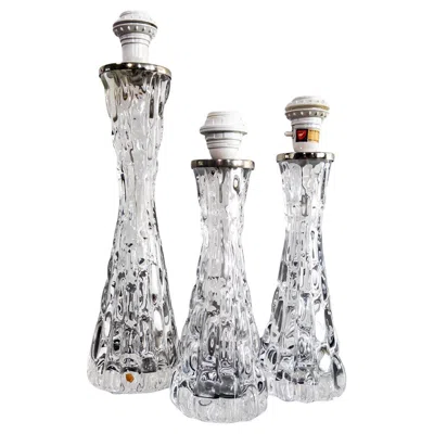 Pre-owned Orrefors Sculptural Glass Table Lamps By Carl Fagerlund For , Sweden, 1960s In Transparent