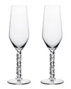 Orrefors Set Of 2 Carat Champagne Flute Glasses