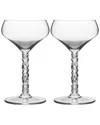 Orrefors Set Of 2 Carat Coupes