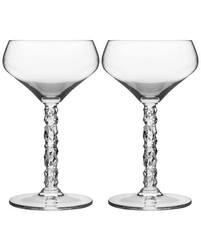 Orrefors Set Of 2 Carat Coupes In Transparent